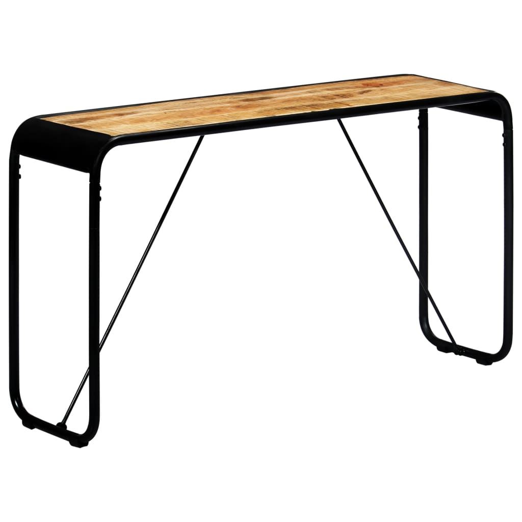 vidaXL Mesa consola 140x35x76 cm madeira de mangueira maciça áspera